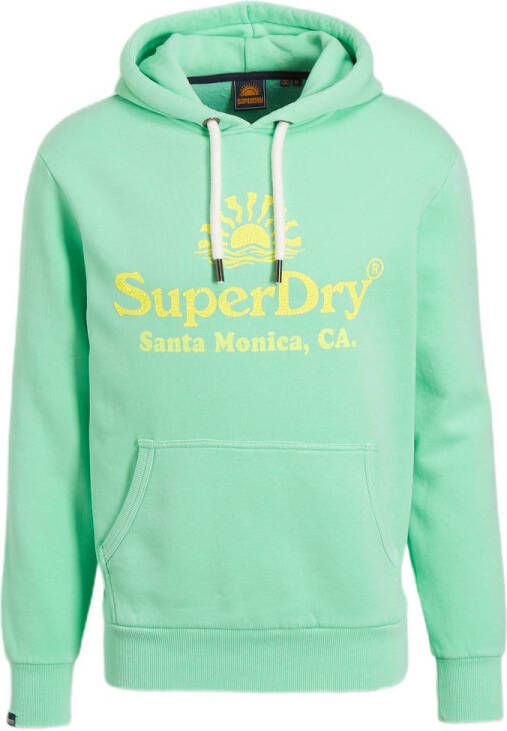 Superdry hoodie met logo mintgroen