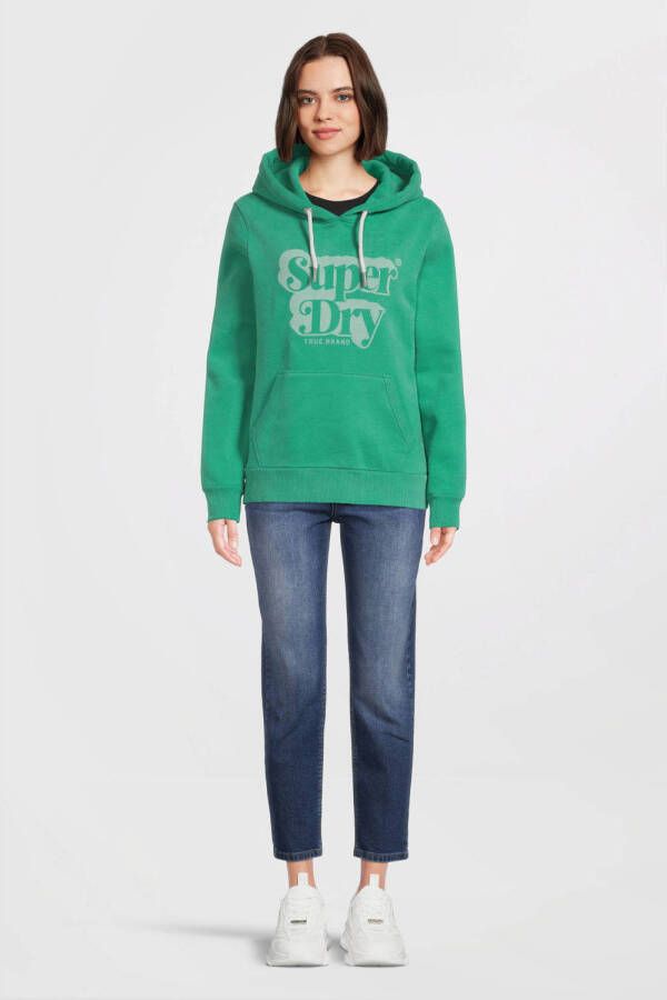 Superdry hoodie met logo groen