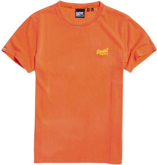 Superdry Orange label t-shirt Neon lite volcanic orange