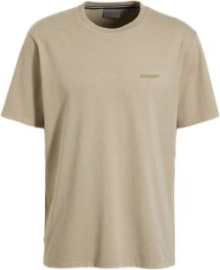 Superdry oversized T-shirt overdyed logo met logo beige