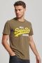 Superdry oversized T-shirt Real Original Overdyed met logo dark olive slub - Thumbnail 1