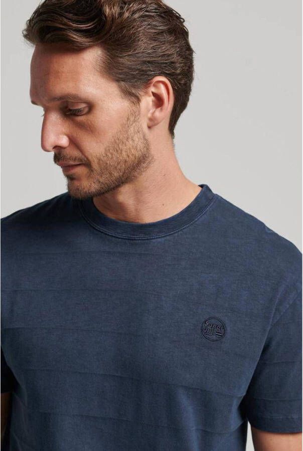 Superdry regular fit T-shirt met logo donkerblauw