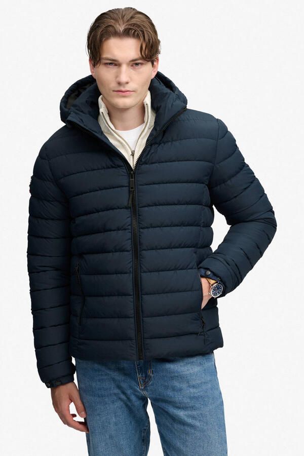 Superdry FUJI gewatteerde quilted jas donkerblauw