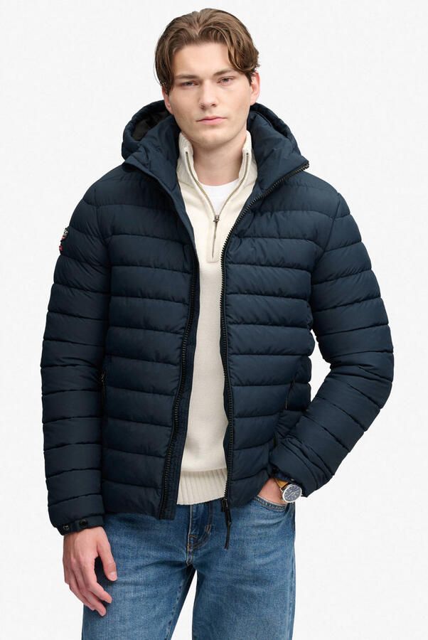 Superdry FUJI gewatteerde quilted jas donkerblauw - Foto 3