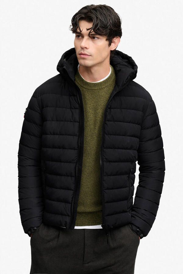 Superdry FUJI quilted gewatteerde jas zwart