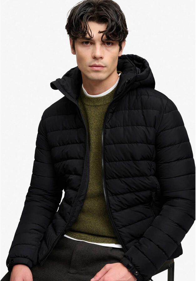 Superdry FUJI quilted gewatteerde jas zwart - Foto 3