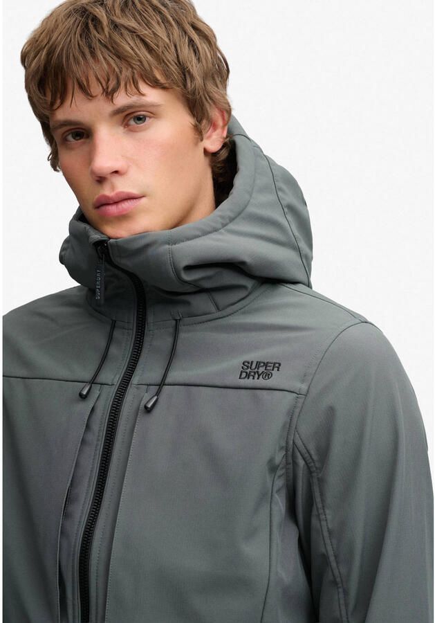Superdry HOOD BORG TREKKER JKT teddy softshell jas grijsgroen - Foto 2