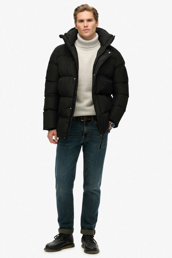Superdry HOODED 5 BAFFLE SPORTS PUFFER quilted gewatteerde winterjas zwart - Foto 2