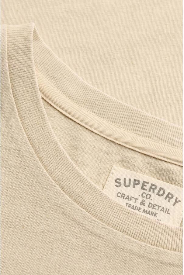 Superdry linnen regular fit T-shirt crème