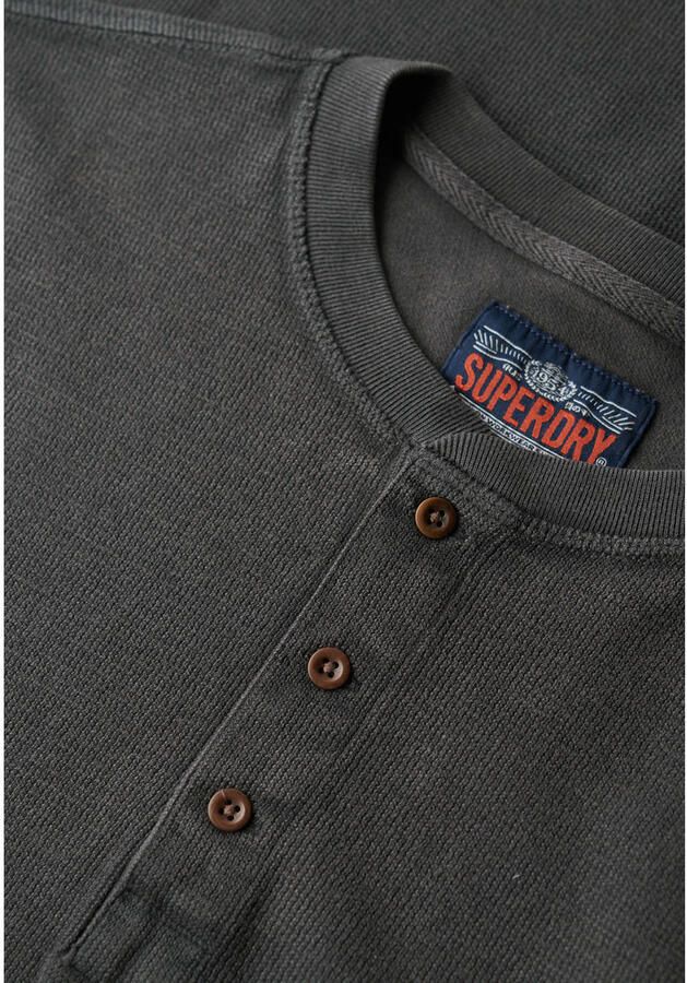 Superdry Shirt met lange mouwen WAFFLE LONG SLEEVE HENLEY TOP