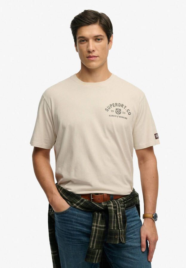 Superdry oversized T-shirt met backprint beige