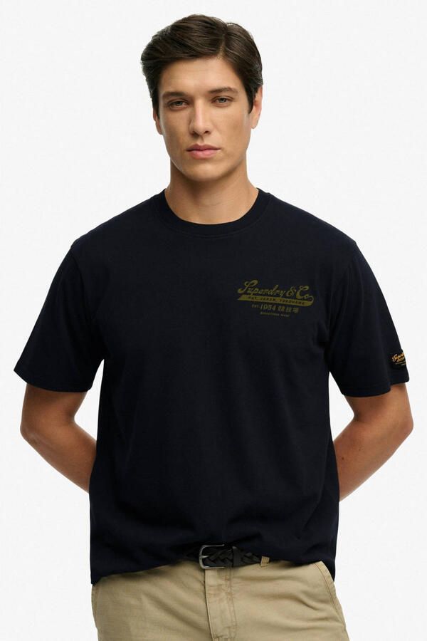 Superdry oversized T-shirt met backprint donkerblauw