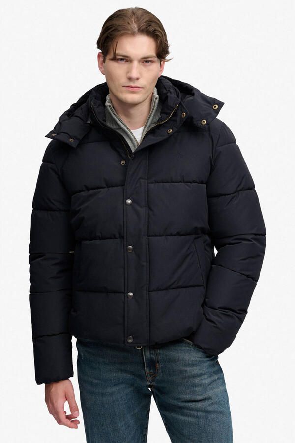 Superdry PREMIUM HOOD PUFFER gewatteerde jas zwart