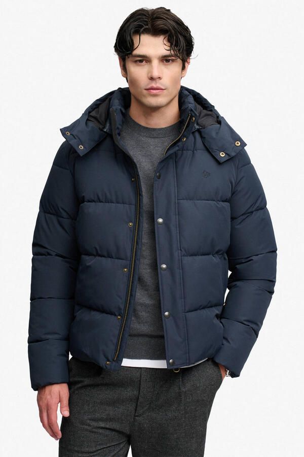 Superdry PREMIUM HOOD PUFFER pufferjas donkerblauw