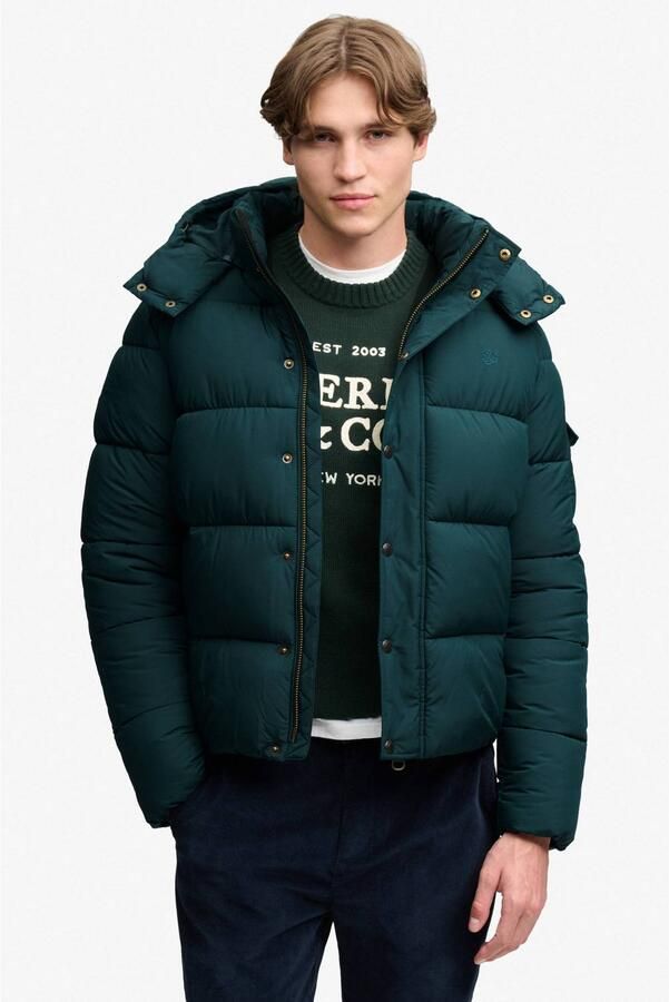 Superdry pufferjas dark pine green