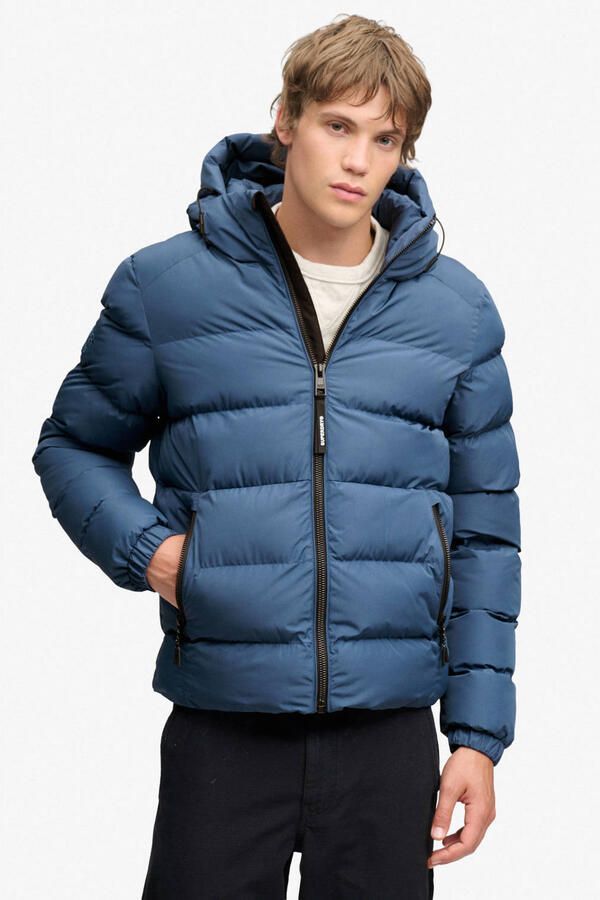 Superdry quilted gewatteerde winterjas blauw - Foto 3