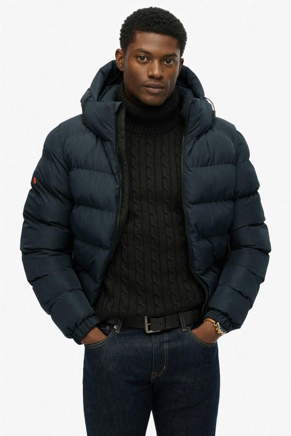 Superdry gewatteerde winterjas eclipse donkerblauw eclipse donkerblauw