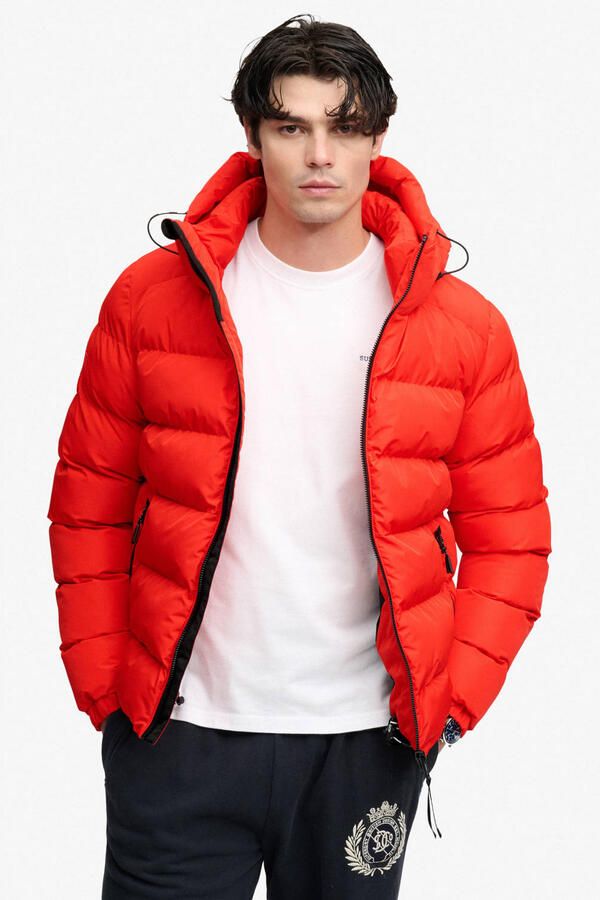 Superdry quilted winterjas rood