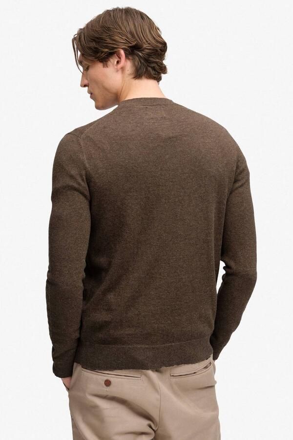 Superdry regular fit gebreide trui met wol biscuit brown marl - Foto 2
