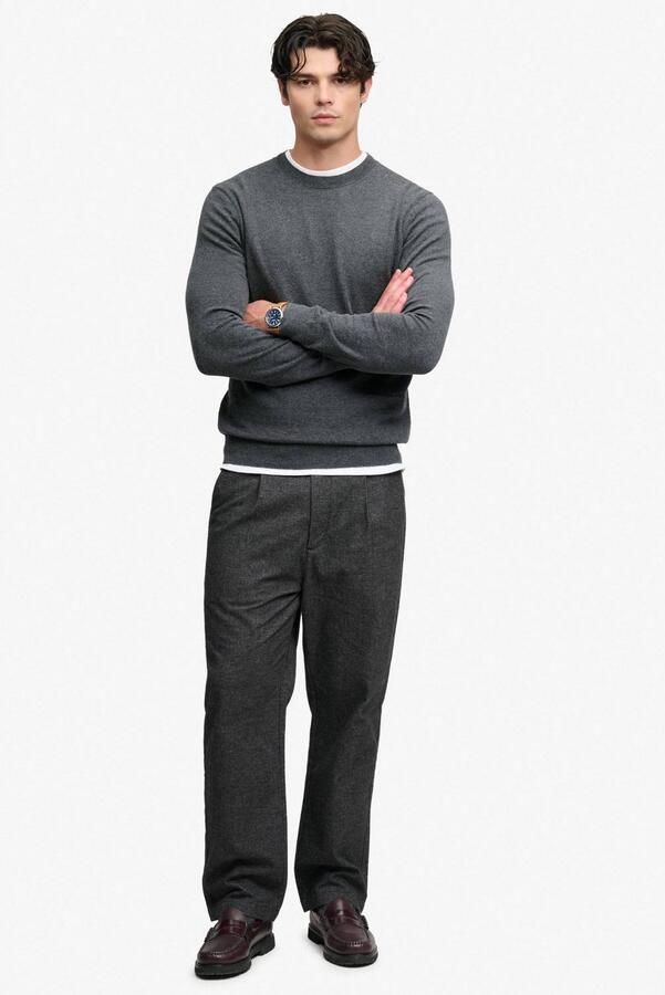 Superdry regular fit gebreide trui met wol iron grey marl - Foto 3