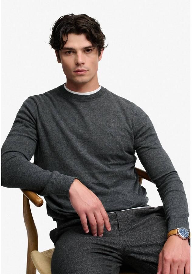 Superdry regular fit gebreide trui met wol iron grey marl - Foto 2