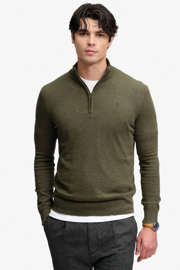 Superdry regular fit gebreide trui met wol lichen green