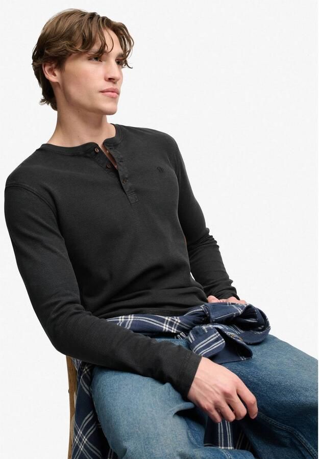 Superdry Longsleeve met structuurpatroon en knoopsluiting - Foto 2