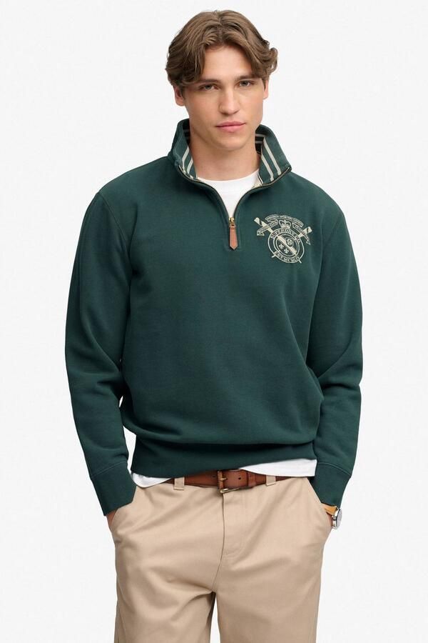 Superdry regular fit sweater met borduursels groen