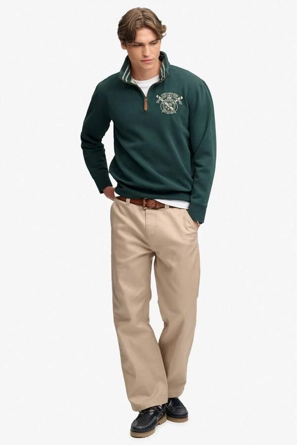 Superdry regular fit sweater met borduursels groen - Foto 2