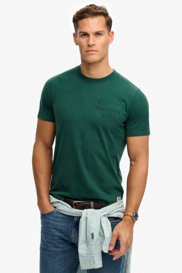 Superdry regular fit T-shirt met logo groen