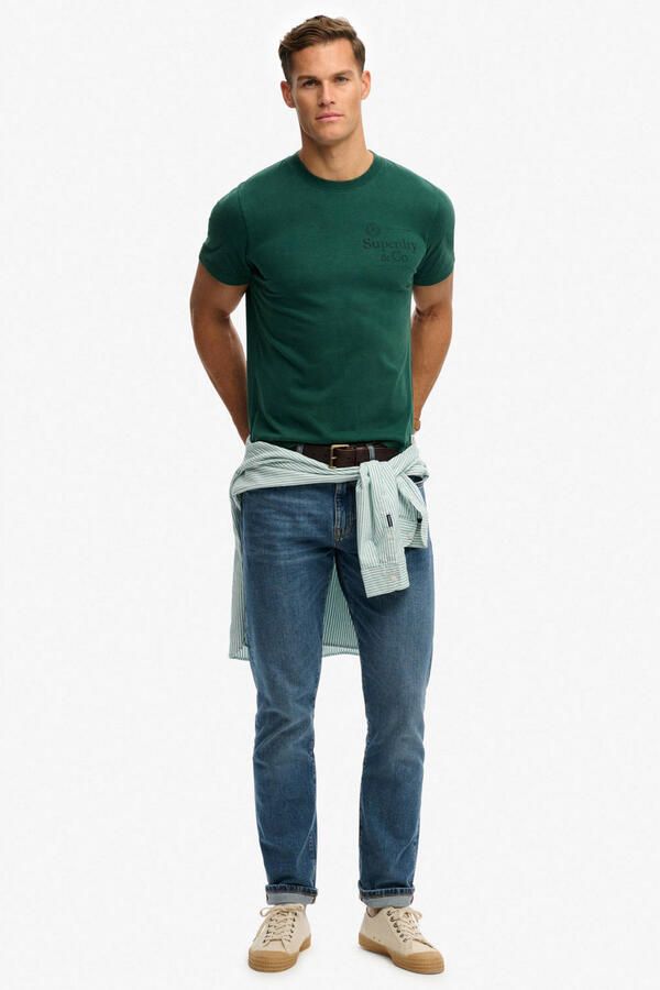 Superdry regular fit T-shirt met logo groen - Foto 3