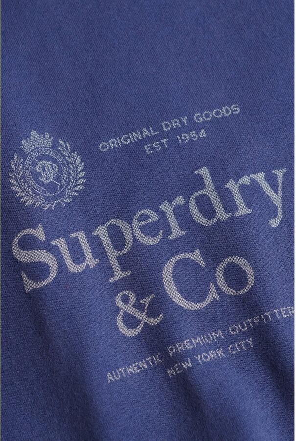 Superdry regular fit T-shirt met logo hampton blauw - Foto 3