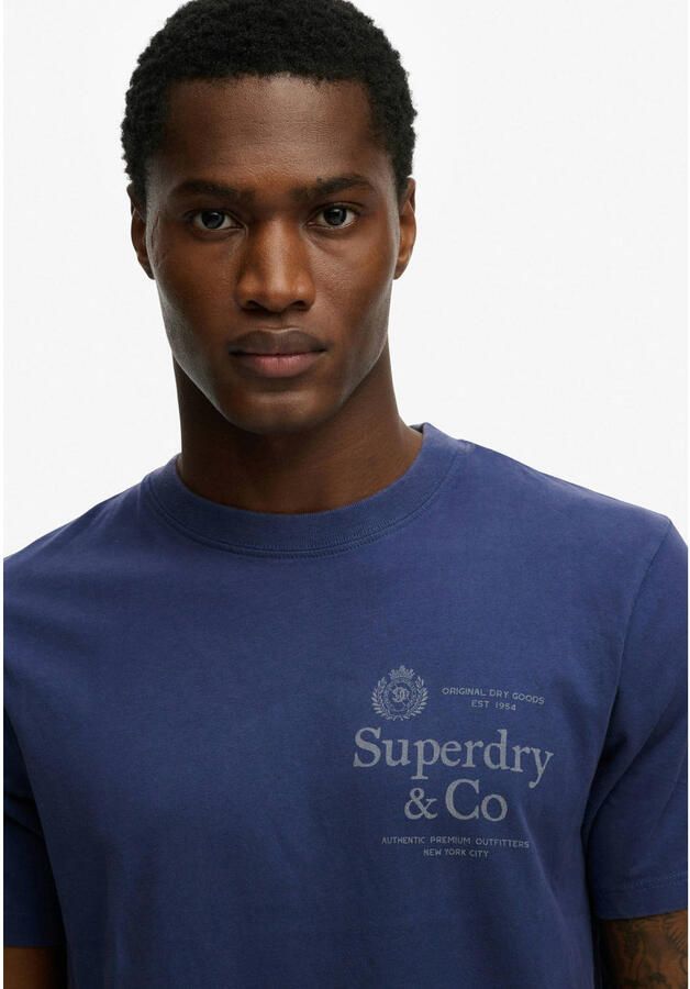 Superdry regular fit T-shirt met logo hampton blauw - Foto 2
