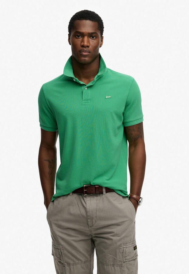 Superdry Polo Shirt Korte Mouw Polo Pique Classic Island Groen