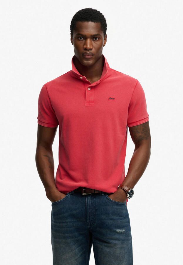 Superdry T-shirt Polo Pique Classic Raspberry Roze