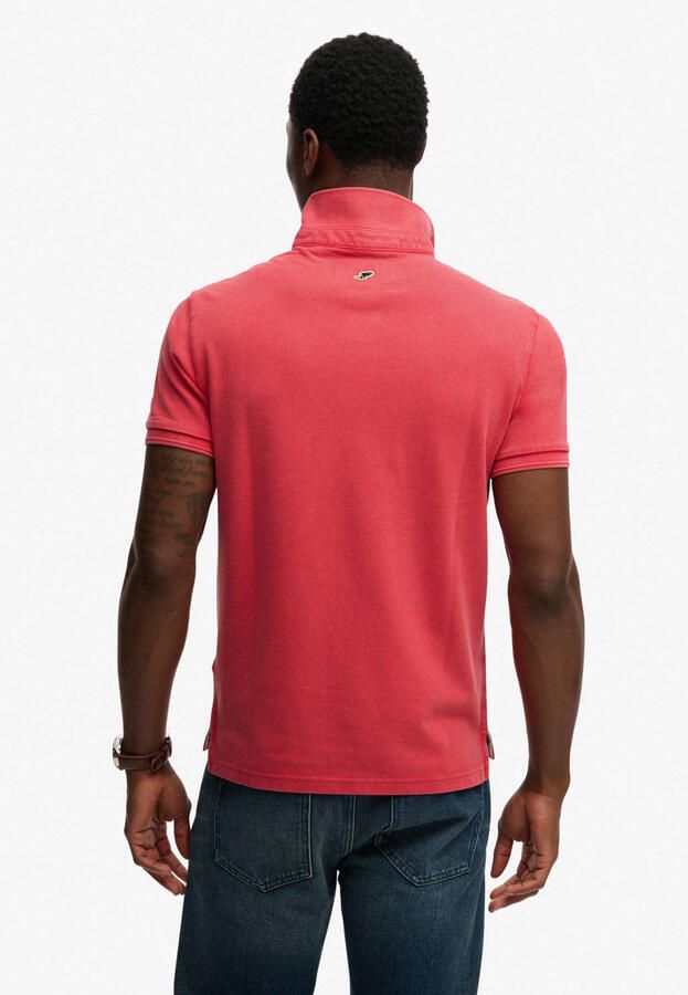 Superdry T-shirt Polo Pique Classic Raspberry Roze - Foto 3