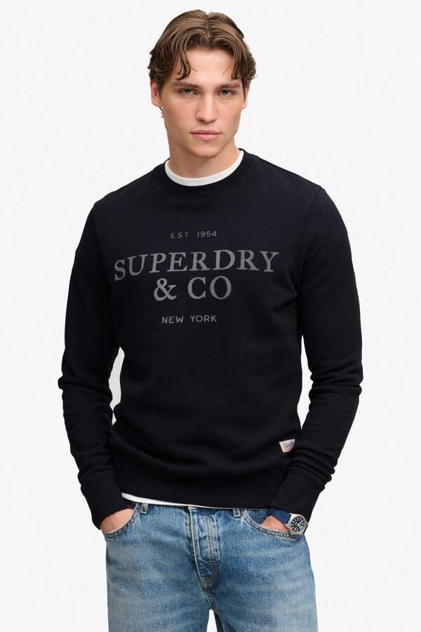 Superdry relaxed fit sweater donkerblauw