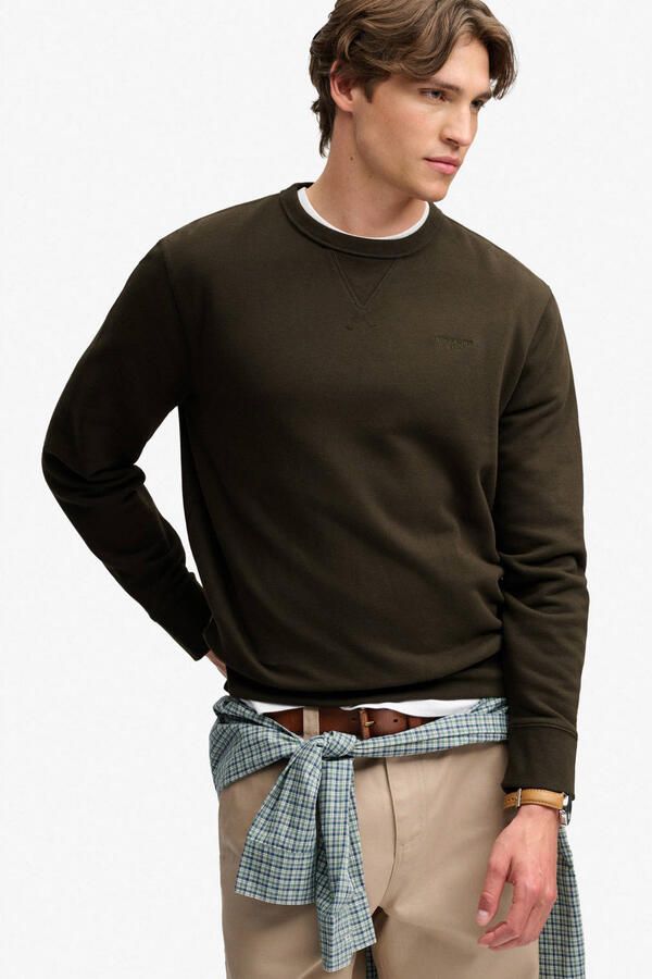 Superdry relaxed fit sweater donkergrijsgroen - Foto 3