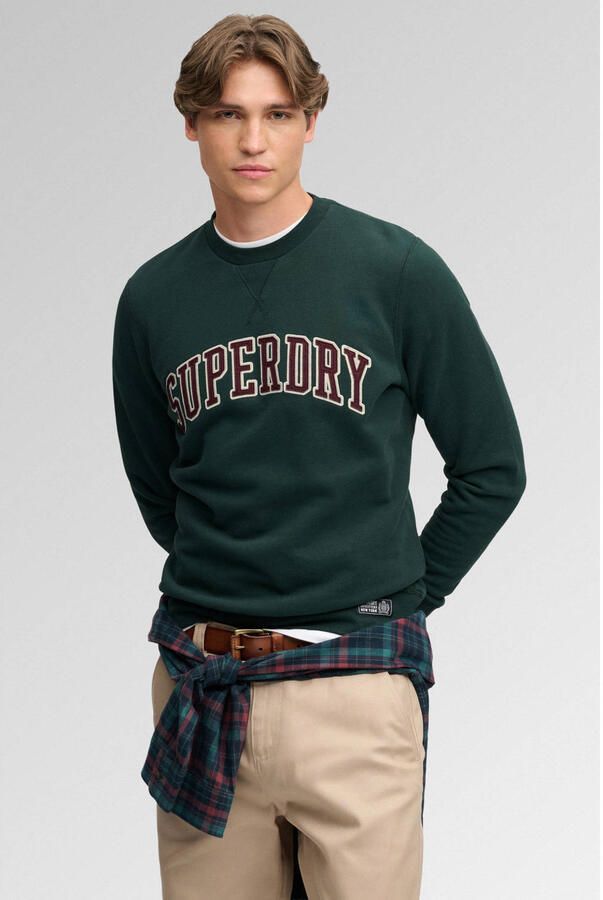 Superdry Regular fit sweatshirt van katoenmix met geborduurd logo