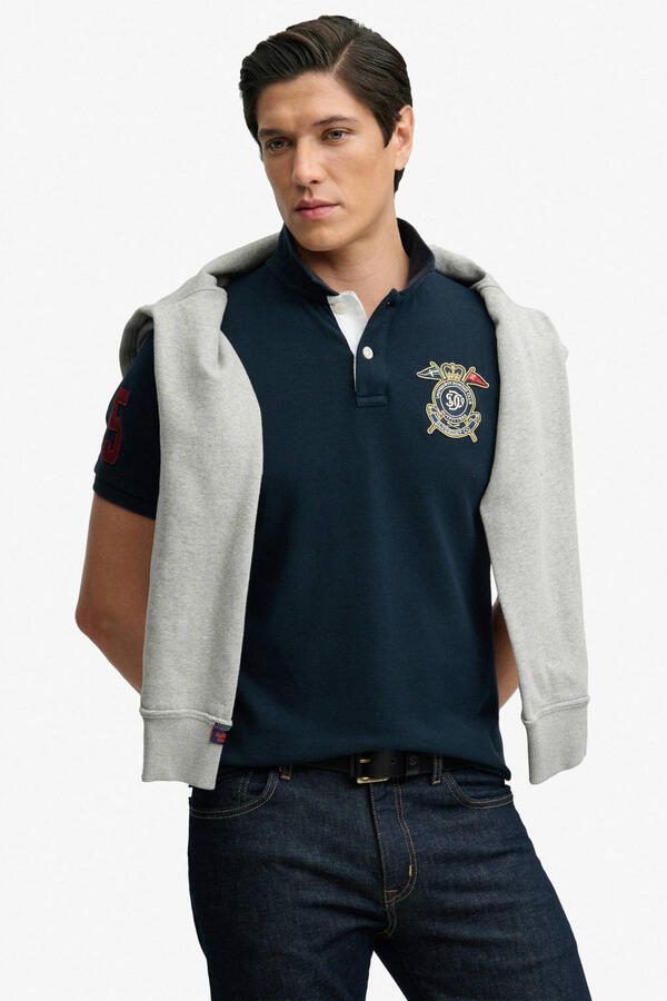 Superdry relaxed polo donkerblauw - Foto 2
