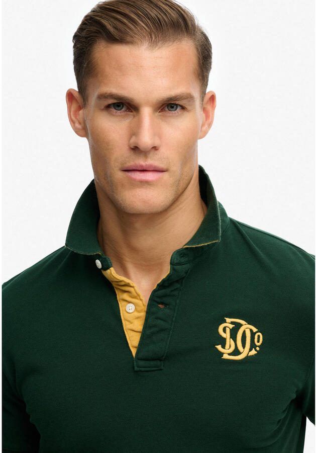 Superdry Polo Shirt Korte Mouw Polo Piqué Monogram Donkergroen - Foto 2