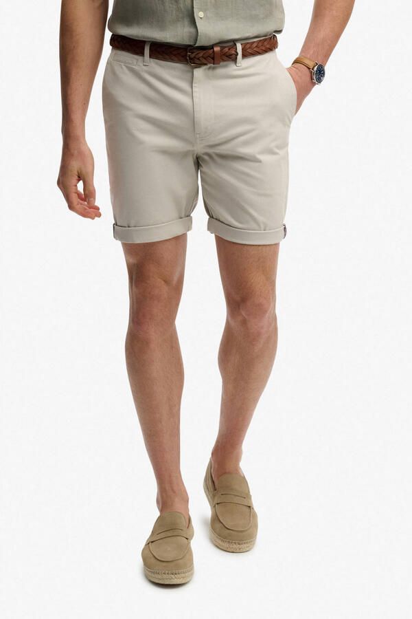 Superdry slim chino short lichtgrijs
