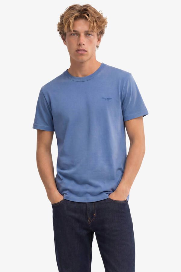 Superdry slim fit gemêleerd T-shirt blauw