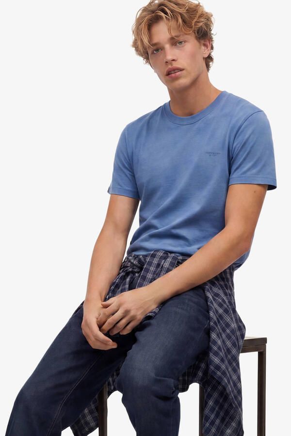 Superdry slim fit gemêleerd T-shirt blauw - Foto 2