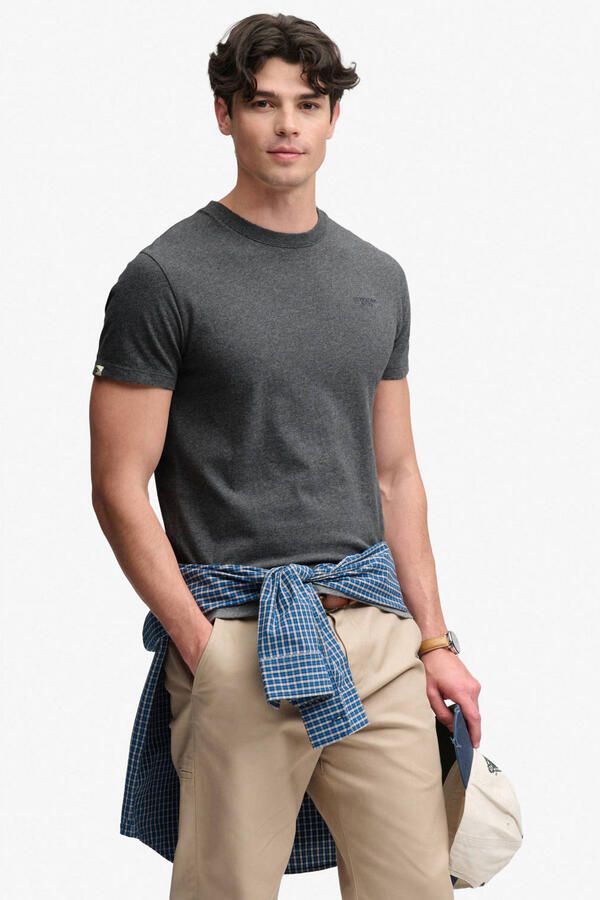 Superdry slim fit gemêleerd T-shirt grijs steengrijs - Foto 2