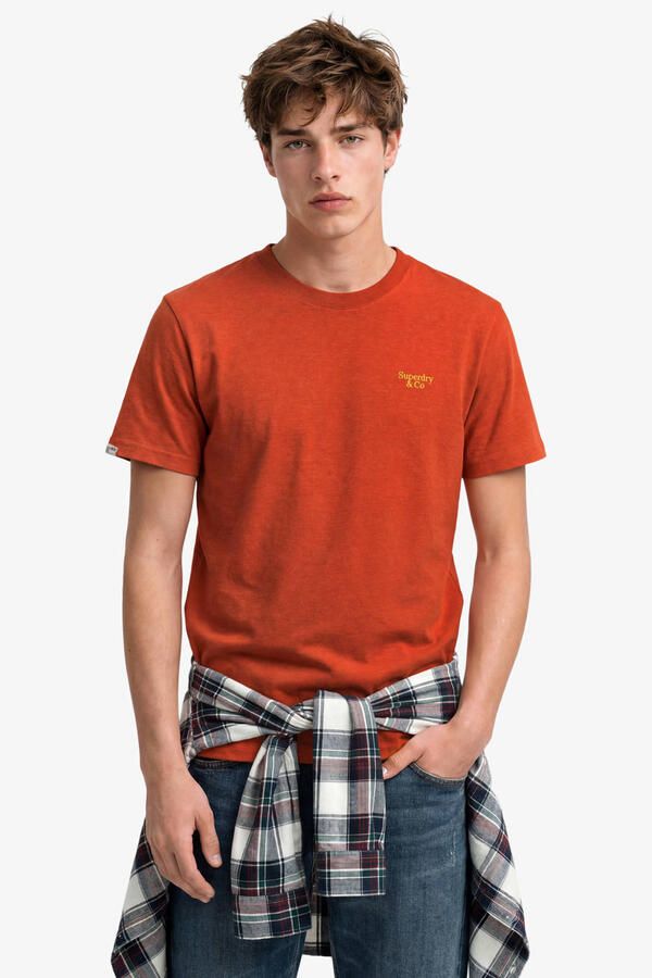Superdry slim fit T-shirt oranje geel
