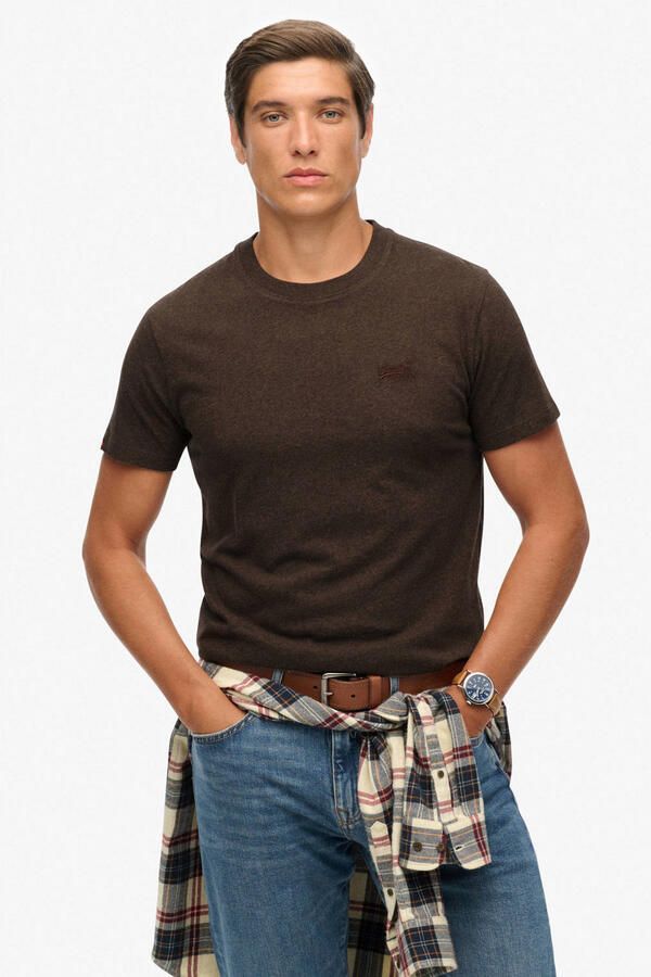 Superdry slim T-shirt donkerbruin - Foto 3