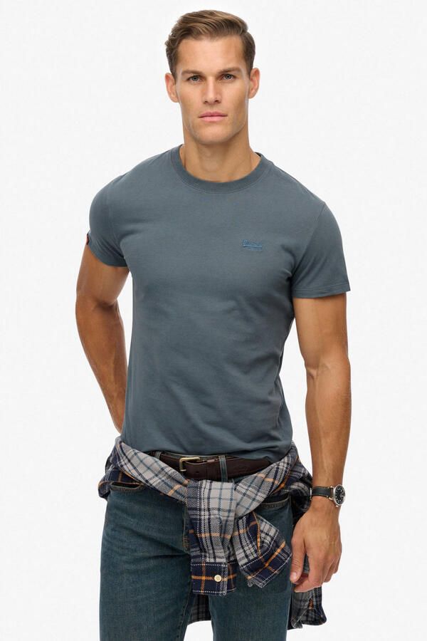 Superdry T-shirt Korte Mouw Essentieel EMB-T-shirt met logo