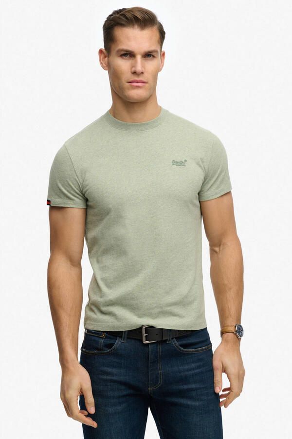 Superdry T-shirt Essential T-Shirt Melange Groen