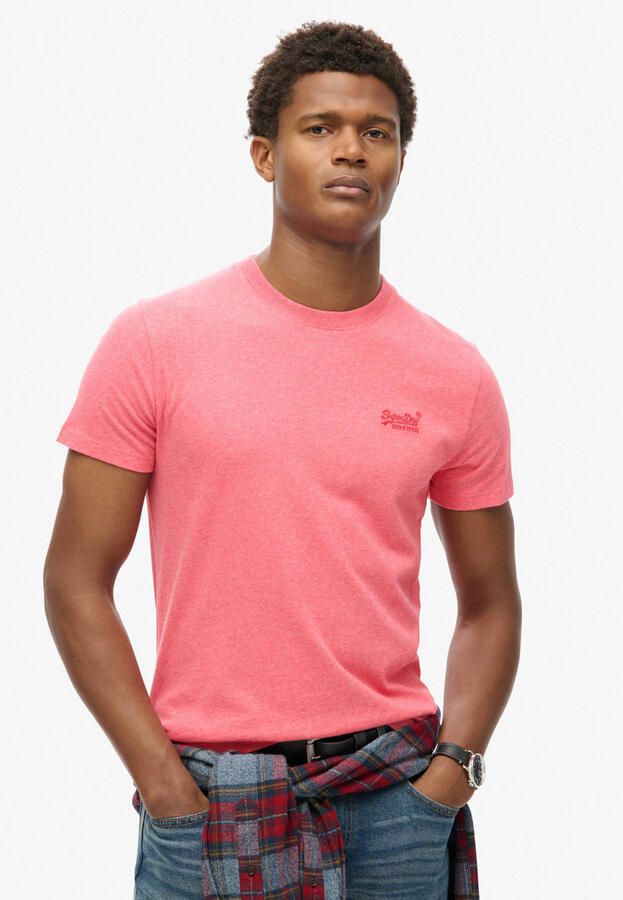Superdry T-shirt Korte Mouw Essentieel EMB-T-shirt met logo